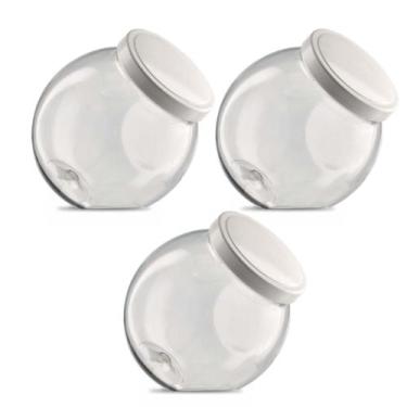 Imagem de Kit 3 Pote Baleiro 1 Litro ou 500ml Transparente Plástico Resistente T