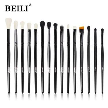 Imagem de Kit Pincéis De Maquiagem BEILI 15 PÇS Profissional Pó, Sombra Cabelo S