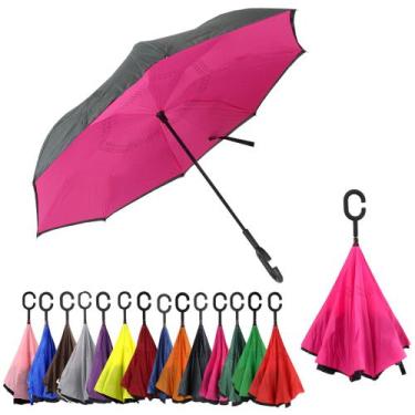 Imagem de Guarda chuva invertido tecido duplo impermeável hastes reforçadas cont