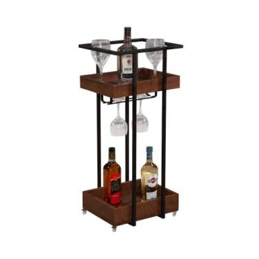 Imagem de Adega Mini Bar Cristal Com Porta Taças - Mobília Mobília