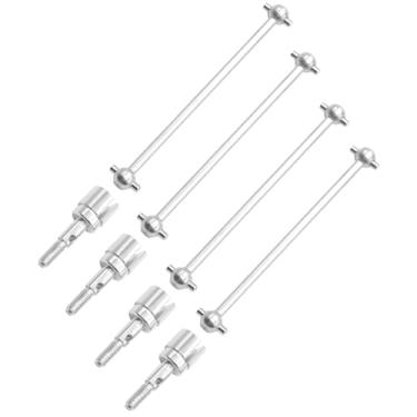 Imagem de ShareGoo Eixo de transmissão de aço inoxidável 08029 Dogbones de 89,5 mm e eixo de roda de ponta 02033 compatível com Redcat Volcano Epx/Pro HSP Exceed 1/10 RC de substituição de caminhão de carro