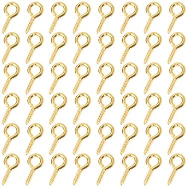 Imagem de Shapenty Mini gancho de parafuso de metal pequeno pino de argola a granel para chaveiro de resina artesanato enfeites de Natal brinco colar contas projetos de fabricação de joias garrafas de cortiça,