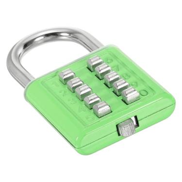 Imagem de PATIKIL Cadeado com combinação de botões de 10 dígitos, mecanismo de bloqueio de 5 posições, trava digital de segurança para academia, caixa de ferramentas, verde