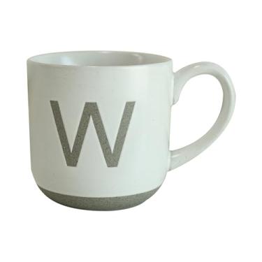 Imagem de COLLECTIVE HOME - Caneca de cerâmica, design de letra maiúscula, textura de arenito fosco, minimalista e elegante, 425 g, perfeita para presentes personalizados (W)