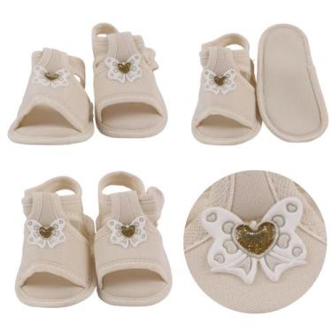 Imagem de Sandalia Bebe Menina Recem Nascido Algodao Jacar - Batutinhas Baby, G