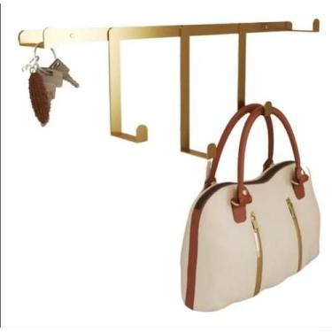 Imagem de Cabideiro de Porta e Parede de Metal com Quatro Ganchos Cabide de Pare