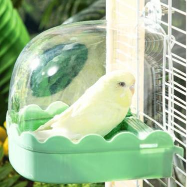 Imagem de Gaiola de pássaro tubo de banho periquito para periquito Lovebird acessórios para gaiola (verde)