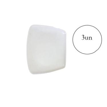 Imagem de Prato Plástico Melamina Quadrado Branco 21cm- Kit 3un -  ARCÓLOR, bran