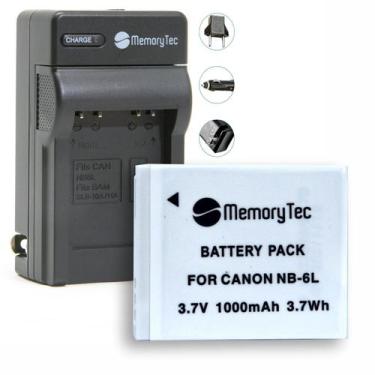 Imagem de Kit Bateria NB-6L + carregador para câmera digital e filmadora Canon D