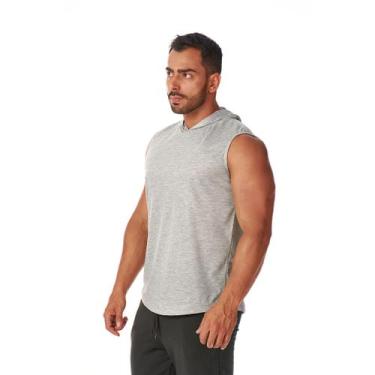Imagem de Regata com Capuz Masculina Esportiva Tendência Academia Corrida Caminh