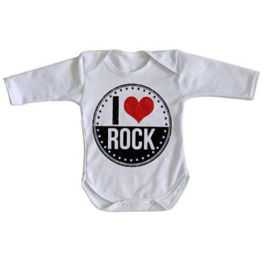 Imagem de body nenê criança roupa bebê manga longa I love rock - Empório Dutra, 