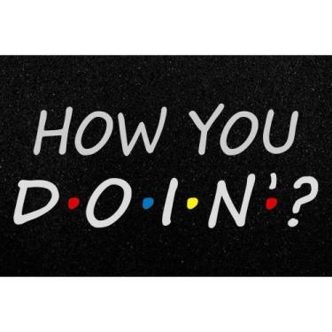 Imagem de Tapete para Porta De Apartamento How You Doin  60x40cm - Preto - Zap T