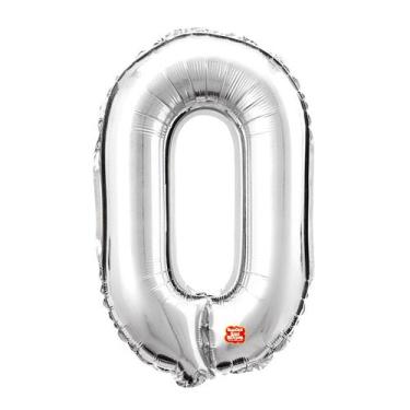 Imagem de Balão Metalizado Números 39" 100cm - Prateado - 01 unidade - Balões Sã