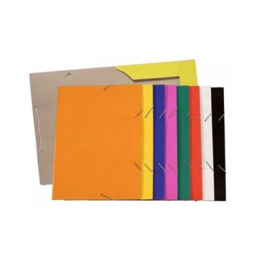 Imagem de Pasta Com Aba Elástica Papelão Amarelo Polycart
