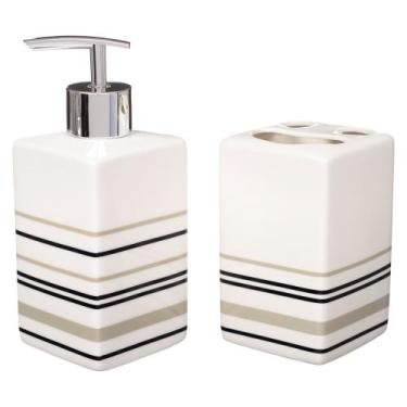 Imagem de Kit Banheiro Conjunto Lavabo Porta Sabonete Líquido Kb-319 - PGB