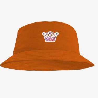 Imagem de Chapéu Bucket Hat Estampado Coroa - MP Moda Masculina, Único, Laranja