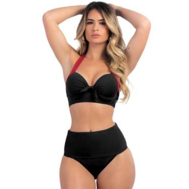 Imagem de Biquíni Meia Taça Com Bojo Sustentação E Calcinha Hot Pant - HYPE MODA