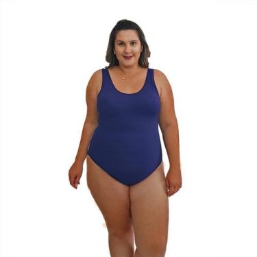 Imagem de Maiô Natação Light Plus Size Azul Marinho com Bojo - Stewardess, Azul 