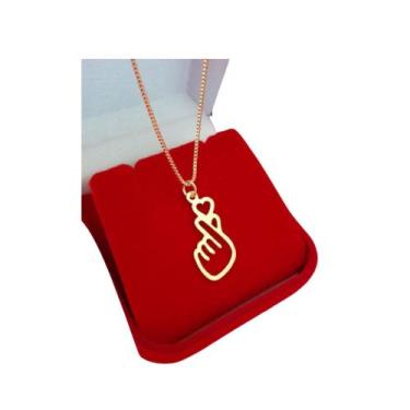 Imagem de Colar Com pingente Dorama Dorameira Coração Coreano Semijoias - Gabby 