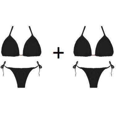 Imagem de Kit Verão (2x) Biquíni Cortininha de Amarrar Praia SEM Bojo Removível 