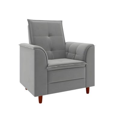 Imagem de Poltrona Decorativa Estofada Confortável Sala Atenas Veludo