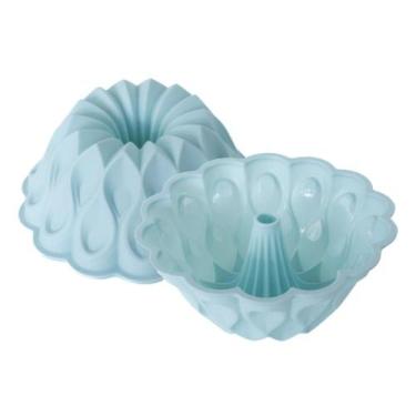 Imagem de Forma de silicone 26cm para bolos formato Coroa 2500ml Azul Allonsy - 