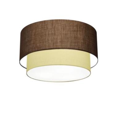 Imagem de Plafon Duplo Cilíndrico Vivare Md-3045 Cúpula em Tecido 40x35cm - Bivo