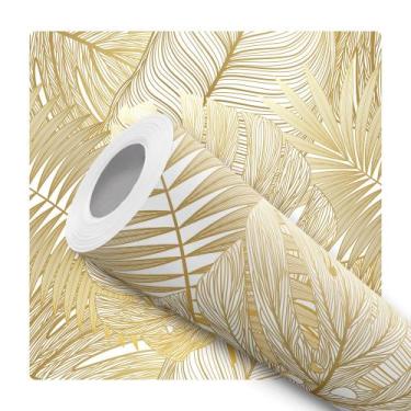 Imagem de Papel De Parede Vinílico Costela Adão Dourada Sala 10m - DELIQUADROS, 