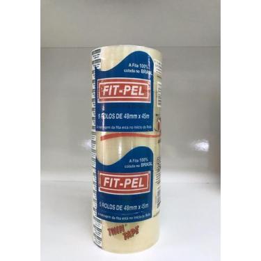 Imagem de Fita adesiva larga p/embalagem c/5 rolos - fitpel - FIT PEL