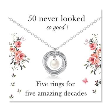 Imagem de ACOGVN Presentes de aniversário 30, 40, 50, 60, 70, 80, 90 anos, para mulheres, colar de aniversário com cartão de aniversário doce para mulheres, mãe, esposa, avó, filha, irmã, tia, sobrinha, amiga,