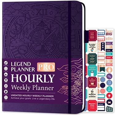 Imagem de Legend Planner Agenda horária PRO - Organizador semanal e diário com horários. Diário de agendas para trabalho e pessoal, A4 (roxo)