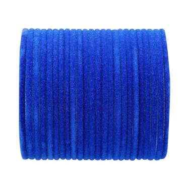 Imagem de Efulgenz Conjunto de pulseiras indianas Bollywood simples de metal veludo, bijuterias para mulheres e meninas, 2-2, Metal, Sem pedras preciosas