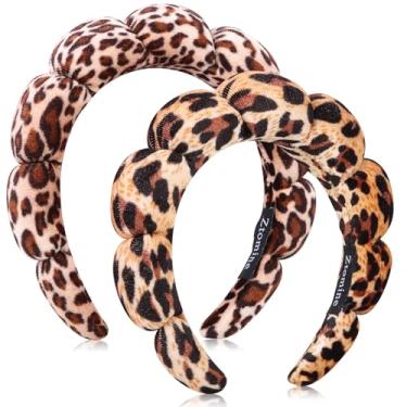 Imagem de Ztomine Fitas de cabelo de spa para cuidados com a pele facial, conjunto de 2 panos felpudos - faixas de cabelo para maquiagem inchada e lavagem de rosto