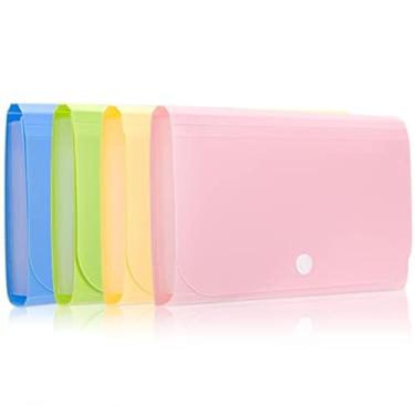 Imagem de REEMTOO Organizador de recibos, organizador de cupons, mini organizador de pastas para cupons, recibos, dinheiro, itens fiscais ou alterações, 13 bolsos com 13 bolsos com abas (conjunto 4)