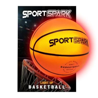 Imagem de Bola de basquete iluminada que brilha no escuro - Presente de aniversário de esportes ao ar livre para meninos de 8 a 15 anos - Atividades infantis e adolescentes - Brinquedos para meninos