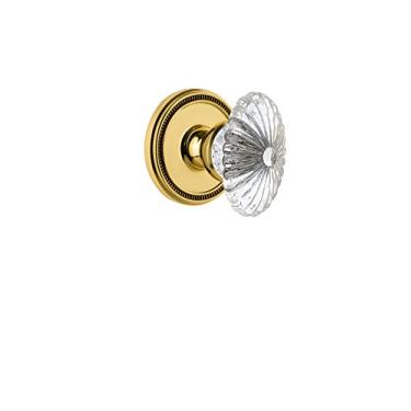 Imagem de Grandeur 820646 Soleil Rosette Privacidade com puxador de cristal vinho em latão polido, 7 cm