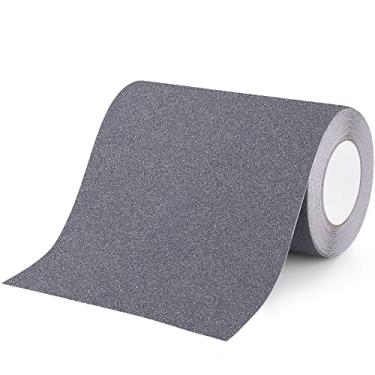 Imagem de Qingluan Fita Adesiva, Fita Antiderrapante para Áreas Externas/Internas À Prova D'Água, Fita Antiderrapante para Degraus, Escadas de Piso, Rampas, Skates (Fita Cinza, 7,8" X 33 Pés)
