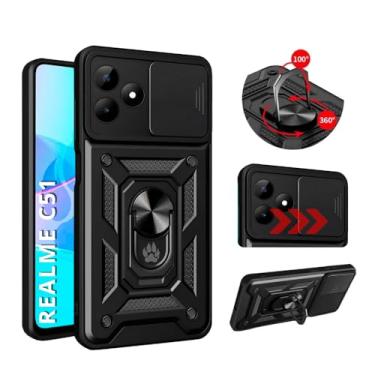 Imagem de Capa Capinha Case Armor Anti Choque Ring Luxo Para Realme C51 (Tela 6,74) + Anel Giratório + Proteção De Câmera - Proteção Militar