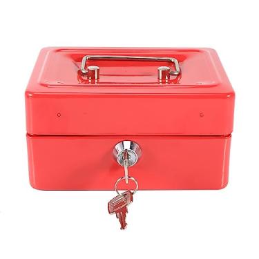 Imagem de Ferro Portátil Com Fechadura Dinheiro Cofre Caixa de Segurança Jóias Moedas Armazenamento Mini Chave Bloqueio Viagem Escritório Em Casa (Domarygx6grn1b0k-02)