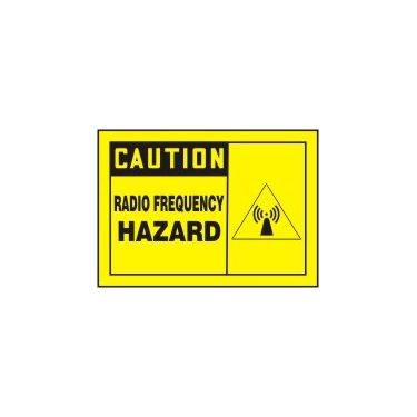 Imagem de Accuform Sinal de segurança "Caution Radio Frequency Hazard", adesivo dura-vinil, 25,4 x 35,5 cm (MRFQ602XV)