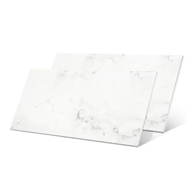 Imagem de Kit 10 Placas Autocolantes Mármore Adesivo Vinílico 3D Branco Fosco 60x30 Brinovar