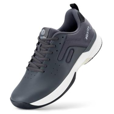Imagem de FitVille Professional Mens Golf Shoes Sapatos de golfe largos com pontas para homens à prova d'água (cinza basalto, 8,5 de largura)