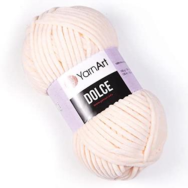 Imagem de Yarn Art Dolce Yarn 100% microfibra veludo cobertor Amigurumi super volumoso: 6 fios de chenille para bebê (1 skein, 779-NUDE)