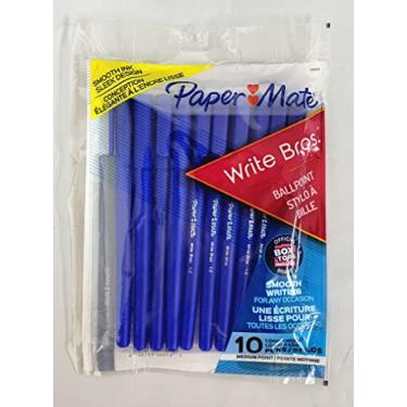 Imagem de Canetas esferográficas Paper Mate 9313499 com ponta média azul para escrever Brothers com 10 unidades