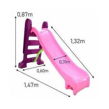 Imagem de Escorregador Infantil 3 degraus Médio menina Rosa com roxo. - CHBRINK