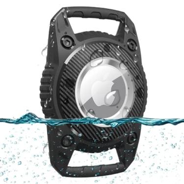 Imagem de Suporte para AirTag, capa impermeável IP68 AirTag, suporte para coleira de cachorro e gato, proteção total de TPU rígido, com chaveiro para mochila de bagagem, compatível com Airtags Apple