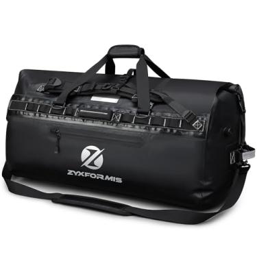 Imagem de Zyxformis Bolsa seca grande à prova d'água, mochila resistente para acampamento, bolsa de viagem impermeável para caiaque, passeios de barco, pesca, motocicleta, praia, 65L/110L/160L, Preto, 160L,
