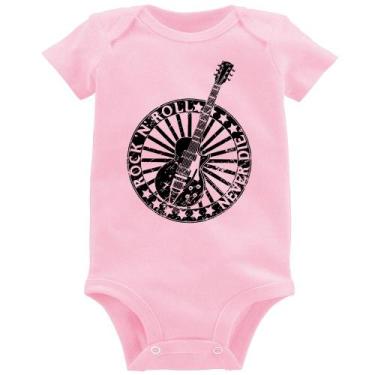 Imagem de Body Bebê Rock n Roll Never Die Guitarra - Foca na Moda, Rosa bebê, GG