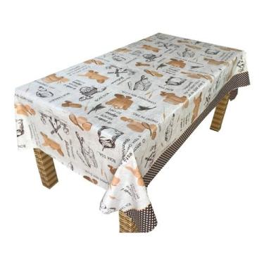 Imagem de Genérico, Toalha De Mesa Térmica Impermeável Pão Nosso 2,20x1,38 Nome do desenho:Pão Nosso;Cor:Bege