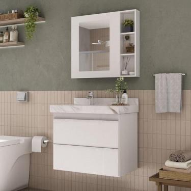 Imagem de Conjunto para Banheiro Lavatório em Porcelanato com Cuba Esculpida, Ga